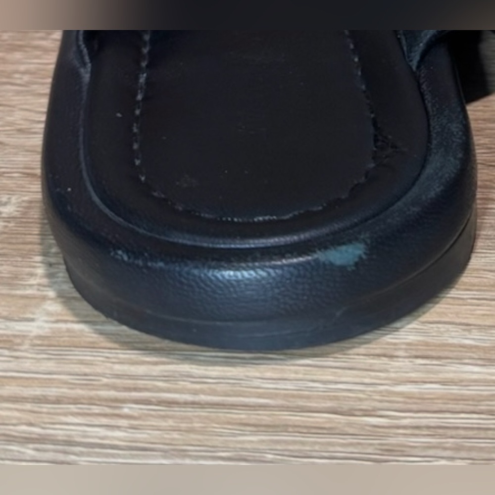 Everlane The Day Twist Slip On Sandals Black Leather Women’s Size 7.5 Flats - Picture 13 of 14